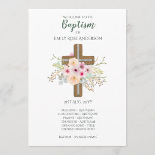Baptismprogrammet - Blommigt Kor - Boy eller Girl Program