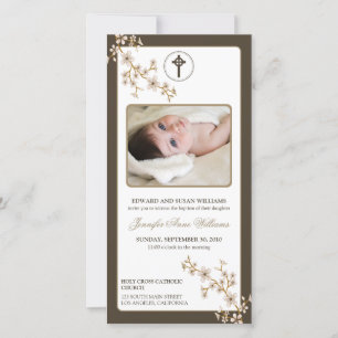 Baptismvarning för Blommar av körsbär (taupe)