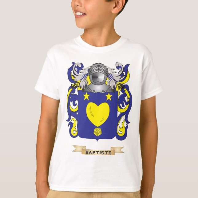 Baptiste vapensköld (familjvapenskölden) tee shirt (Framsida)