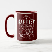 Baptistisk Deacon som drivas av guden och kaffe