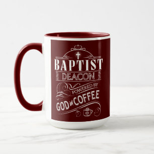 Baptistisk Deacon som drivas av guden och kaffe Mugg