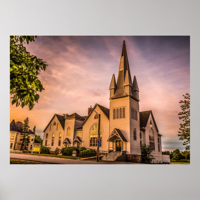 Baptistkyrkan i Windsor, Nova Scotia HDR Poster (Framsidan)