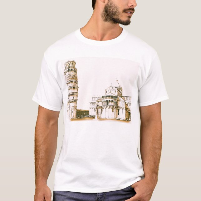 Baptistryen av St John och benägenhettorn av Pisa T-shirt (Framsida)
