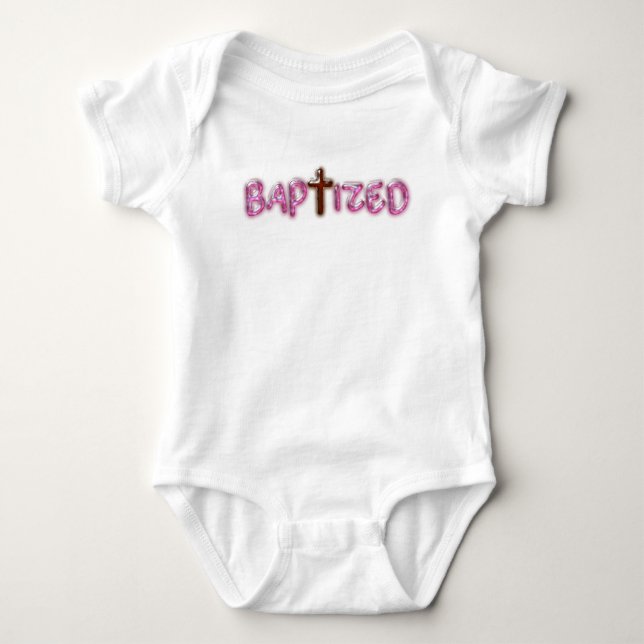 Baptizerad - Rosa Kor Baby Bodykostym - Baptism Gi T Shirt (Framsida)