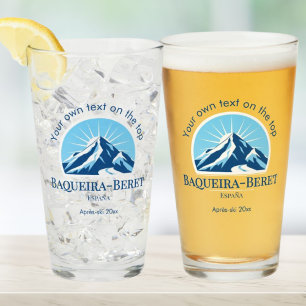 Baqueira-Beret Spanien España skidresort dricker ö Glaskopp