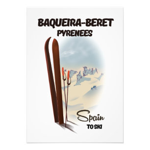 Baqueira-Beret Spanien poster. Fototryck