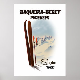 Baqueira-Beret Spanien poster. Poster