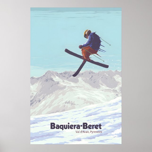 Baqueira-Beret Spanien Skidort Affisch (Framsidan)