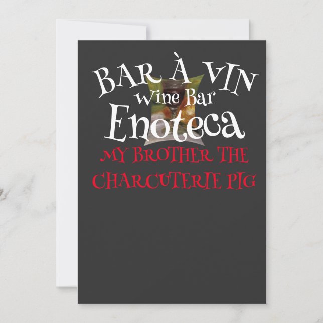 Bar à Vin Vinbar Enoteca  Inbjudningar (Framsida)