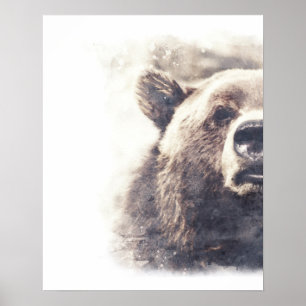 Bär Abstraktens vattenfärg Poster