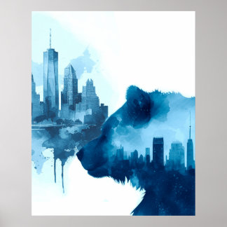 Bär Abstraktens vattenfärgsbild Poster