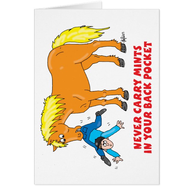 Bär aldrig Mints i din bakficka Hälsningskort (Framsidan)