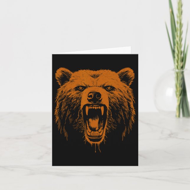Bär Argen Orange för stödraster Bear Hiking Campin Kort (Framsida)