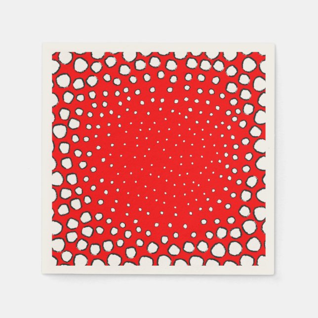 Bär av röda fjädrar från fasaner pappersservett (Framsidan)