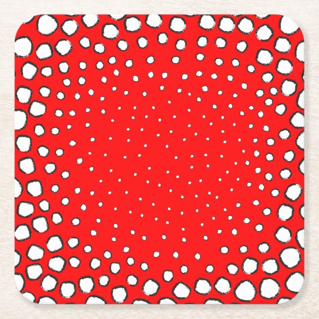 Bär av röda fjädrar från fasaner underlägg papper kvadrat (Framsidan)