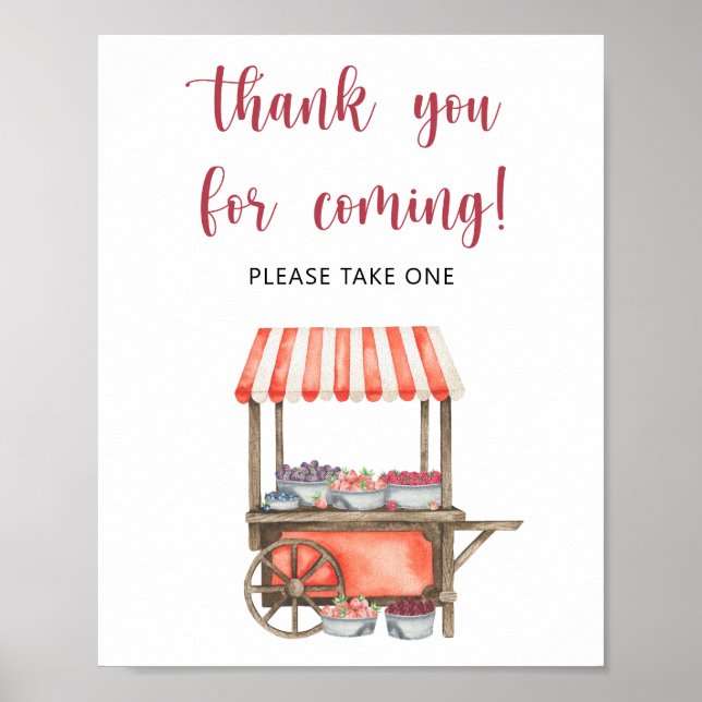 Bär baby shower - tack för att du kom poster (Framsidan)