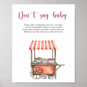 Bär-babyshower - säg inte baby poster
