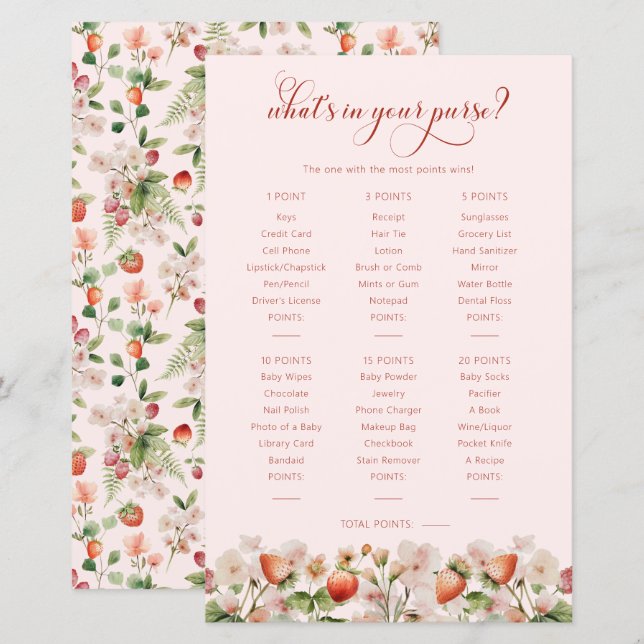 Bär Babyshower-spel (Fram/baksida)