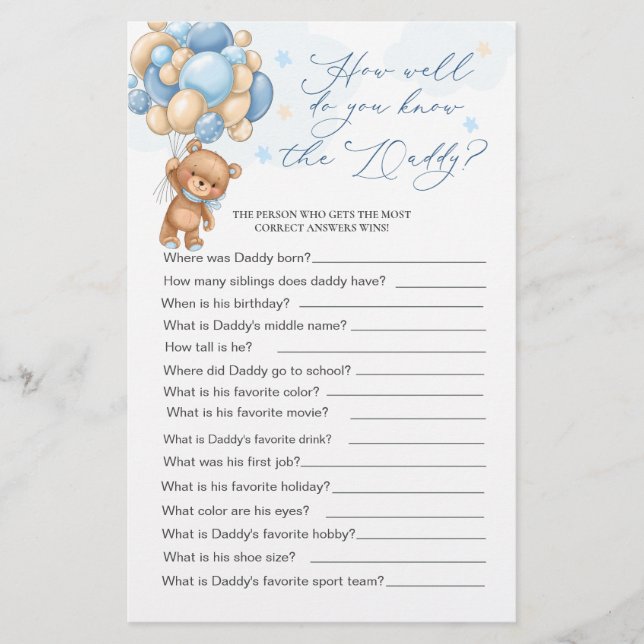 Bär babystölder hur bra vet du att pappa (Framsida)