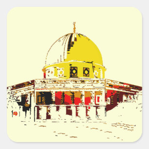 Bär Biet i Jerusalem: Dome of the Sten Fyrkantigt Klistermärke