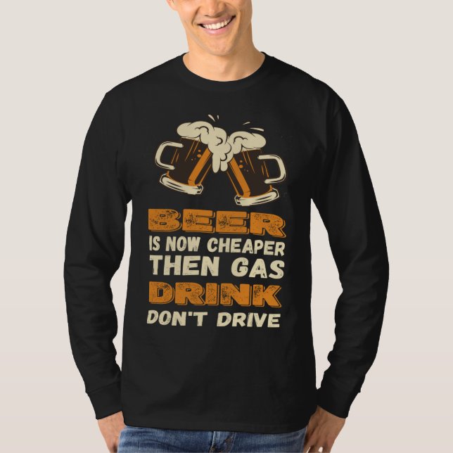 Bär billigare, sedan gasfyndig gasinflation politi t shirt (Framsida)