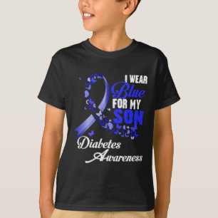 Bär Blått För Min Son T1d Diabetes Medvetenhet Blå T Shirt