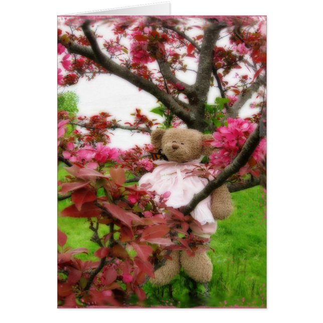 Bär Blommar Hälsningskort (Framsidan)