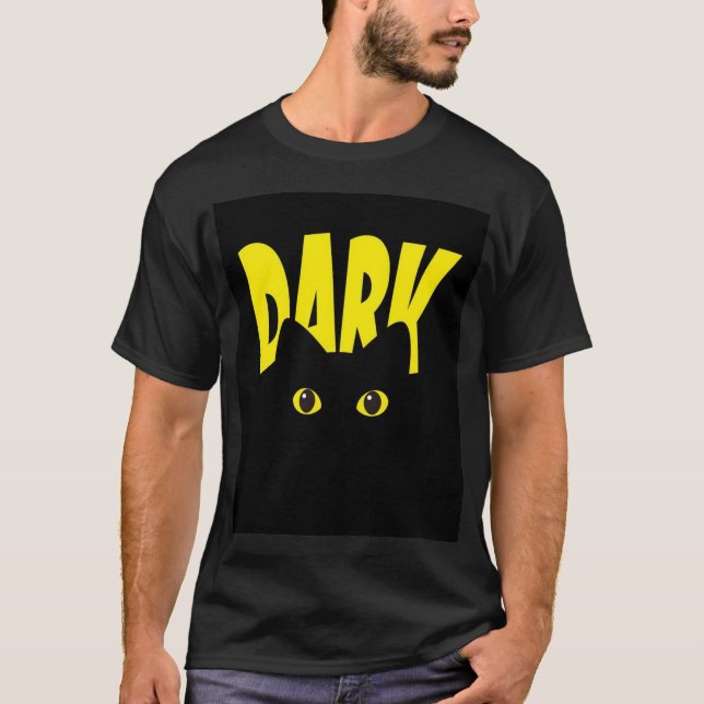 Bär ditt inre kattdjur med vår Mörk Black Cat T Shirt (Framsida)