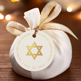 Bar eller Bat Mitzvah Falskt Guld Stjärna av David Gåvor Etiketter