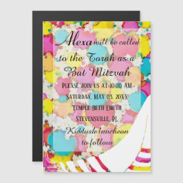 Bar eller Bat Mitzvah Magnetisk Partajinvitation 2 Inbjudningskort