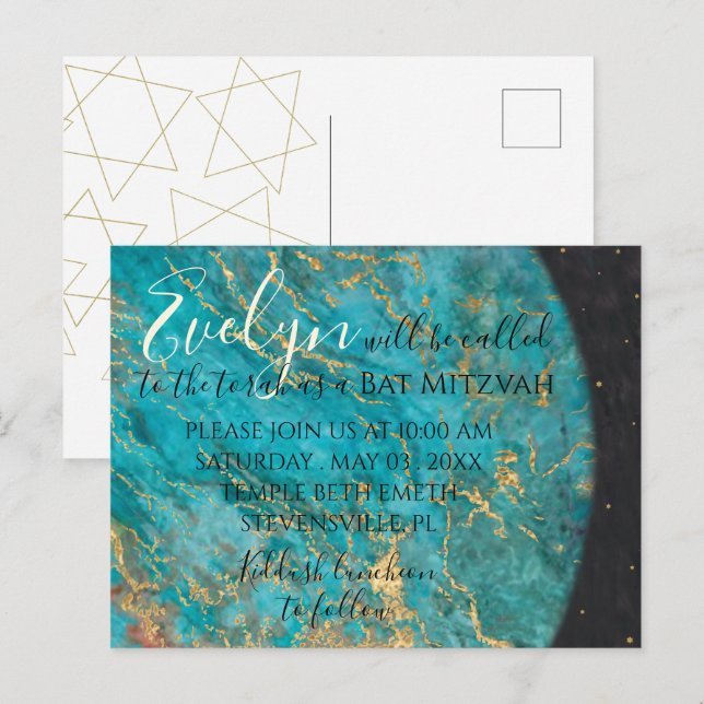 Bar eller Bat Mitzvah Utom det vanliga Vykort (Fram/baksida)