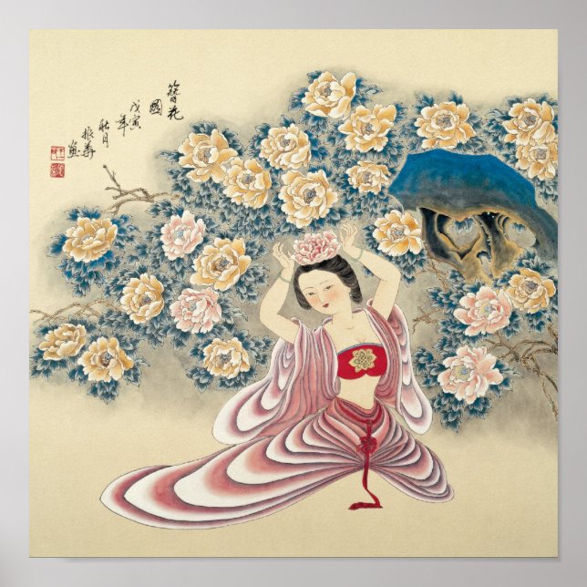 Bär en blomma i huvudet poster (Framsidan)