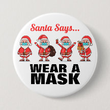 Bär en mask Santa julknapp