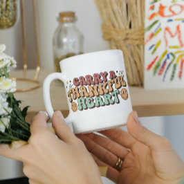 Bär ett tacksamt hjärta Mugg, familjens Thanksgivi Kaffemugg