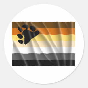 BÄR FLAGGA FLYGNING RUNT KLISTERMÄRKE