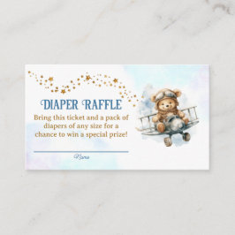 Bär flygplanets babyskor Diaper Raffle Biljett Tilläggskort