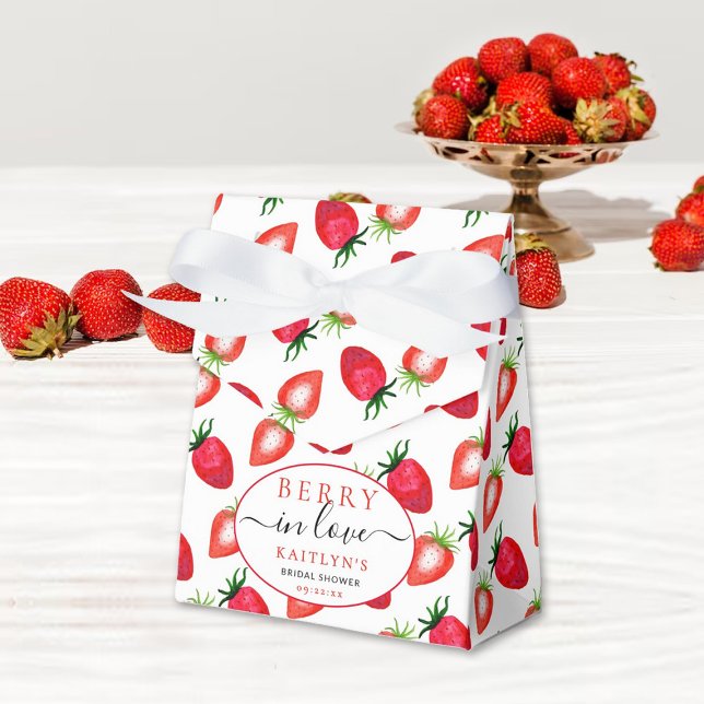 Bär Förälskad Strawberry Bröllopsdusch Presentaskar (Skapare uppladdad)