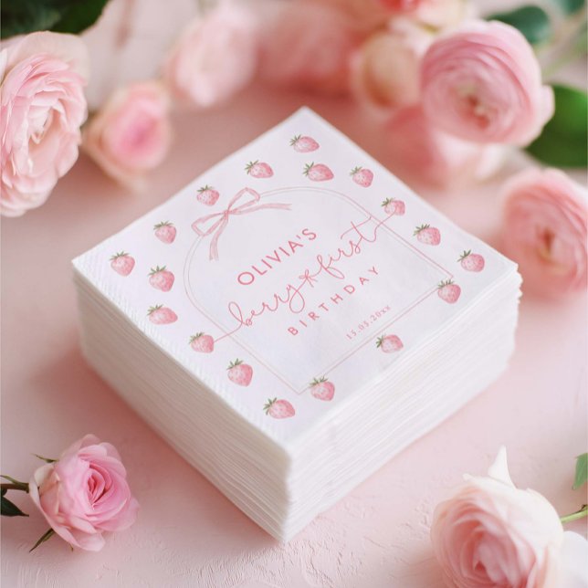 Bär Första Flickans Födelsedag Pappersservett (Skapare uppladdad)