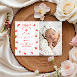 Bär Första Födelsedags Foto Inbjudan