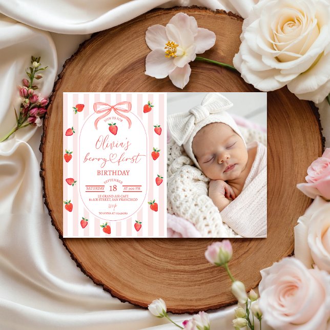 Bär Första Födelsedags Foto Inbjudan (Skapare uppladdad)