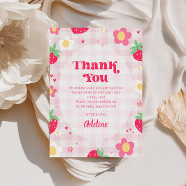 Bär Första söta 1-årsdag Jordgubbe Tack Kort