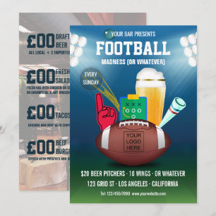 Bar Fotbollsevenemang Promo Meny lägg till foto oc Inbjudningar