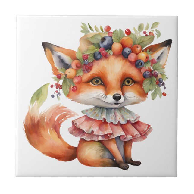Bär Fox Blossom Kakelplatta (Framsidan)