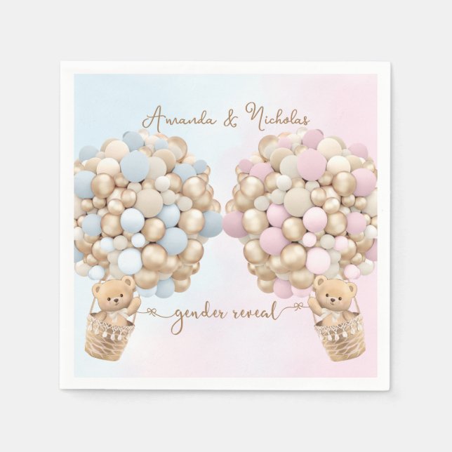 Bär Gender för att visa babyskor Pappersservett (Framsidan)