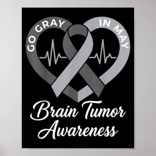 Bär grått i maj stark krigare cancer hjärntumör poster