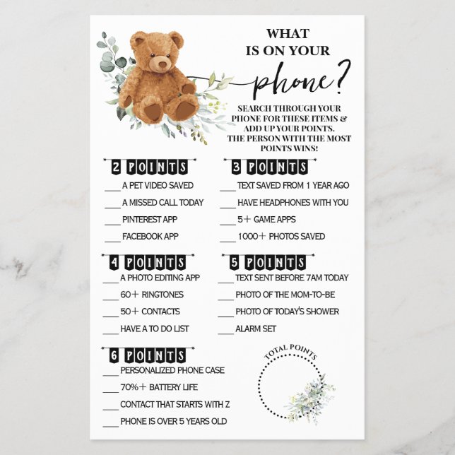 Bär grönaktiga whiteon på ditt Mobila spelkort Flygblad (Framsidan)