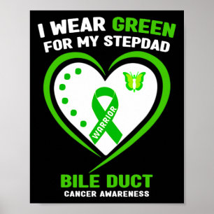 Bär Grönt För Min Styvpappa Gallgångscancer Medvet Poster