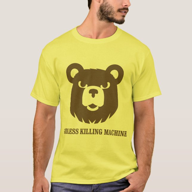 bär gudlös dödande maskiner humor lustig tshirt t shirt (Framsida)