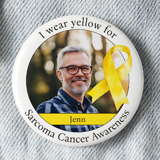 Bär Gult för Sarkomcancer Medvetenhet Knapp