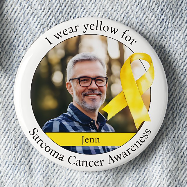 Bär Gult för Sarkomcancer Medvetenhet Knapp (Skapare uppladdad)